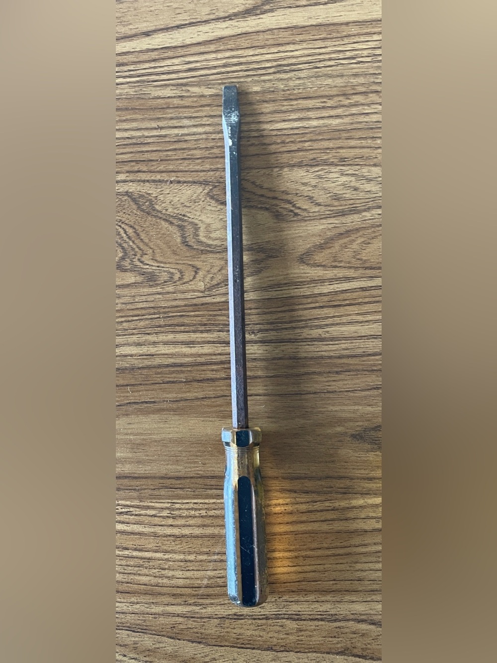 Vtg Enderes Tools USA Slotted Flathead Screwdriver Amber Handle Hex 14.5”